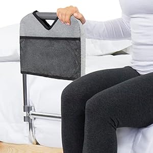 Vive Bed Rail for Elderly Adults – Compact Safety Grab Bar Railing for Seniors, Handicap, Kids (with Bag) – Standing Bar Handle with Fall Guard – Adjustable Bedrail Cane fits King, Queen, Full, Twin