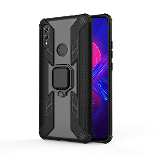 KANSI Compatible con Honor 8X Funda con Anillo, Compatible con Soporte Magnético para Automóvil (no Incluido), Funda con Soporte + Cristal Templado - Negro