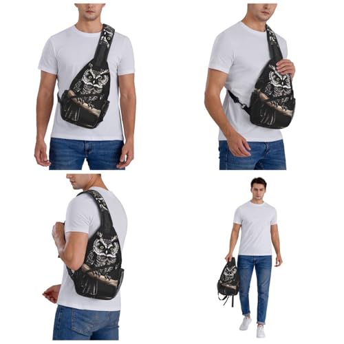 Bolso cruzado tipo sling para hombre y mujer negro miniatura 7