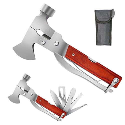 Camping Hammer Multitool Zubehör Survival Gear Coole Gadgets Geschenke für Männer Men Dad Ihn Haus Wandern, 15 in 1 Mini Multi Tools