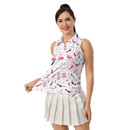 Women's Sleeveless Golf Top Golf Shirts Funny Golf Apparel Athletic Golf Moisture Wicking Sleeveless Polo Shirt3