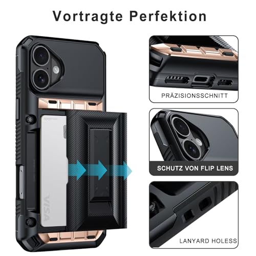 Coque antichoc iPhone 16 protège l'écran et remplace le portefeuille - 2