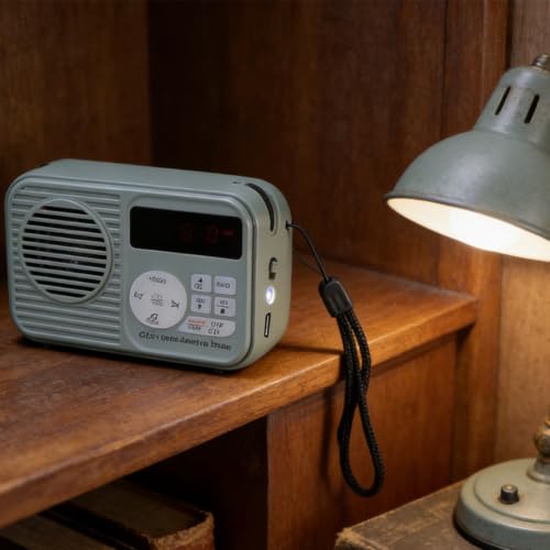 Radio portátil HRD231 con linterna para camping y emergencias del hogar color gris 5