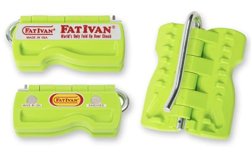 The Original Fat Ivan Fold Up Doorstop Wedge with Magnet - for Moving Office Home or School - Great for Police, Admin, Firefighters and Any time You Need a Door to Stay Open Green 2 Pack