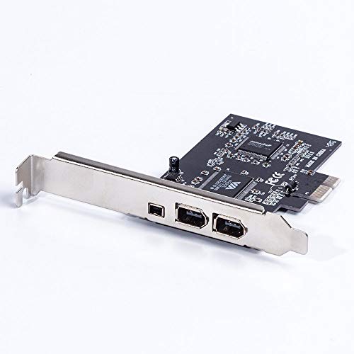 QNINE Firewire Card PCIe for PC, IEEE 1394 PCI Express Controller Card with Low Profile Bracket and Cable for Windows OS, No Driver Required