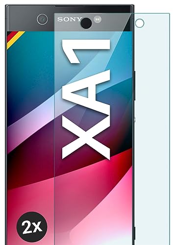 moex Cristal Templado Transparente Compatible con Sony Xperia XA1, película Protectora de Pantalla inastillable, blindada, 2 Piezas