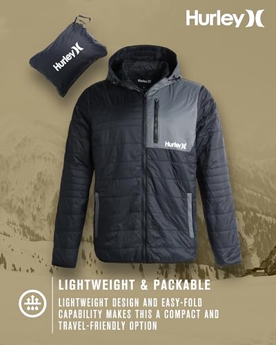 Hurley Men's Jacket - Balsam Lightweight Packable Puffer Coat - Weather Resistant Outerwear Windbreaker Coat for Men (M-XL)2