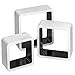 TecTake 800703 3 Etagères murales Design Cube de Rangement en Bois, pour des Livres, CDs et de la décoration, Matériel de Montage Inclus - Plusieurs Couleurs - (Blanc-Noir | no. 403182)