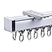 Riel De Cortina De Aluminio, Riel De Techo con Conectores De Esquina Y Ganchos Silencioso Y Liso Kit De Montaje Superior De Carga De 110 LB 3 M / 9.8 Pies De Largo, Adecuado para Sala De Estar