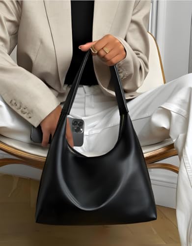 Slouchy PU Leather Hobo Bags Women Trendy Satchel Underarm Shoulder Bag Crossbody Purse College Travel Tote Handbag 20252
