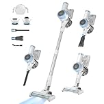 Cordless Vacuum Cleaner, 50Kpa Powerful Stick Vacuums Up to 50Mins Rechargeable Battery, Anti-Tangle Vacuum Cleaners, Lightweight Handheld for Hardwood Floor, Carpet, Pet Hair, Home & RV Cleaning