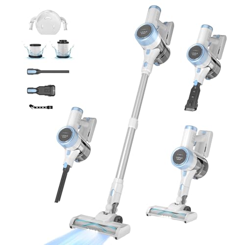 Cordless Vacuum Cleaner,28Kpa Powerful Suction Vacuum Cleaners for Home,6-in-1 Stick Vacuums with Detachable Battery,45 Mins Runtime, Lightweight Vacuums for Pet Hair,Car,Carpets & Hardwood Floors