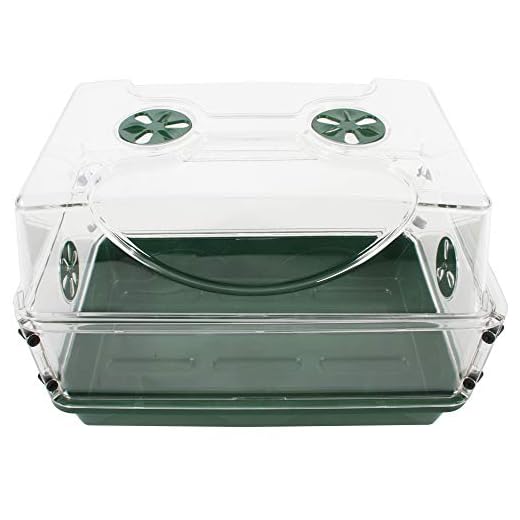 EarlyGrow 93763 Medium Seed and Herb Domed Propagator with Vented Side Height Extension, Extender, Green