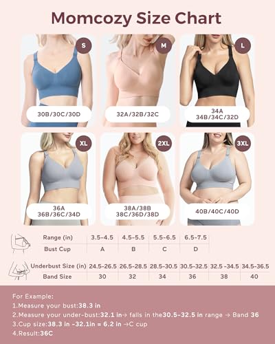 Image of Momcozy Nursing Bras for Breastfeeding, Ribbed Maternity Bra with Racerback, Soft Stretchy Nursing Sports Bra for Yoga