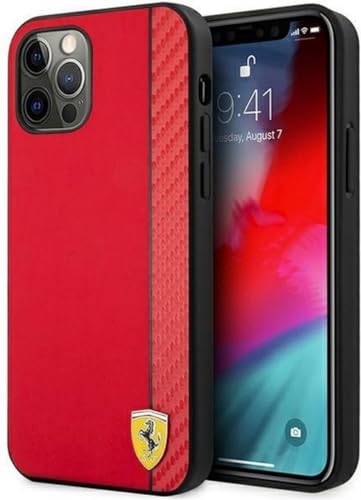 Ferrari Coque Fesaxhcp12lre iPhone 12 Pro Max 6,7" Czerwony/Vermelho Hardcase on Track Carbon Stripe