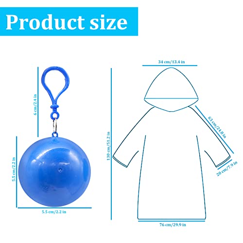 Image of 4 Pack Portable Raincoats Ball, Disposable Emergency Raincoats for Kids, Waterproof Rain Poncho for Traveling, Camping, Cycling (Random Colors)