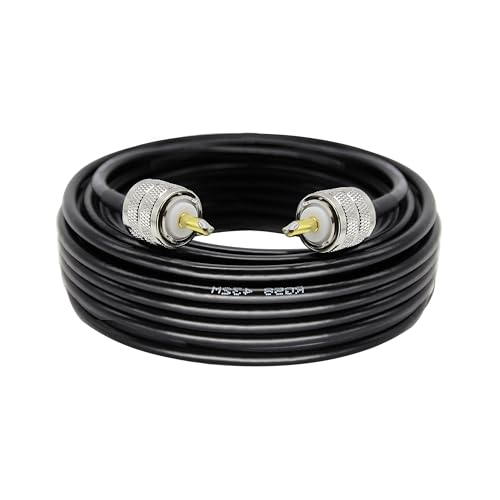 Rydocyee CB Coax Cable 33 Feet Solid Copper UHF Male PL-259 to UHF Male PL-259 Low Loss RG58 Coaxial Cable 50 Ohm Coax for CB Radio Ham Radio SWR Meter Police Scanner Antenna Tuner (33FT)