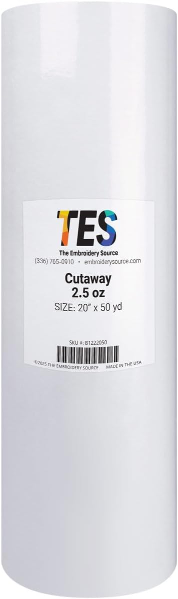 Medium (2.5 oz.) Cutaway 20" x 50 Yd Roll - Embroidery Stabilizer