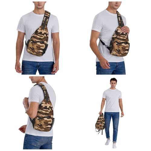 Bolso cruzado camuflaje marrón para hombres y mujeres miniatura 2