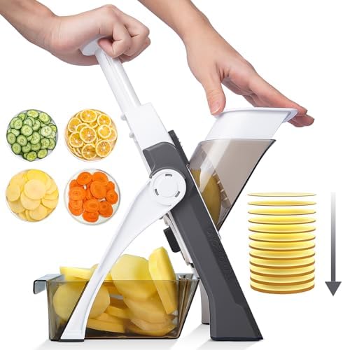 Vegetable Mandoline Slicer Adjustable Thickness 0.1-8 mm, Potato ...
