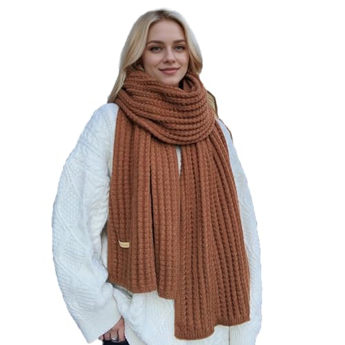 Winter Chunky Knit Scarf for Women Ultra Soft Thick Warm Knitted Scarf Long Knit Scarves for Women's Cold Weather