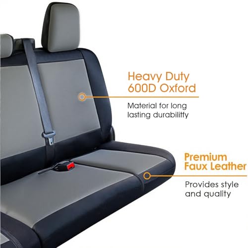Image of LPI Truck Grey Truck Bench Seat Cover Fits All Full-Size Silverado F-150 Ram Sierra Titan Tundra Pickup Trucks, Folding Bench or Standard Bench Seats, 600D Oxford Fabric with Faux Leather
