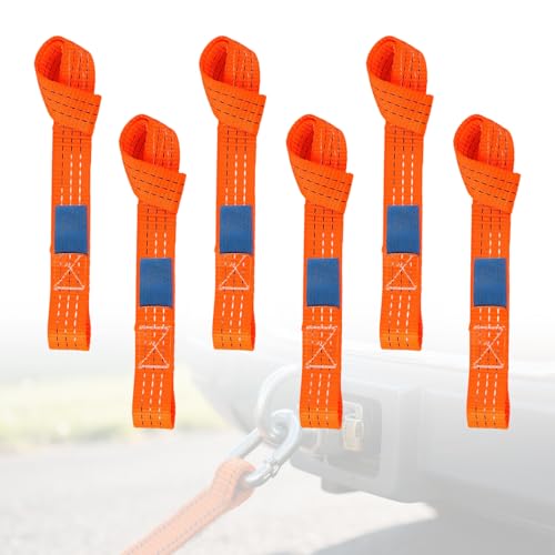 6 Pièces Sangles D'arrimage, Boucle Sangle 43.8 x 3.8 cm, 1000 kg, pour Voiture, Moto, sécurité de Chargement, Escalade, Robuste et Durable