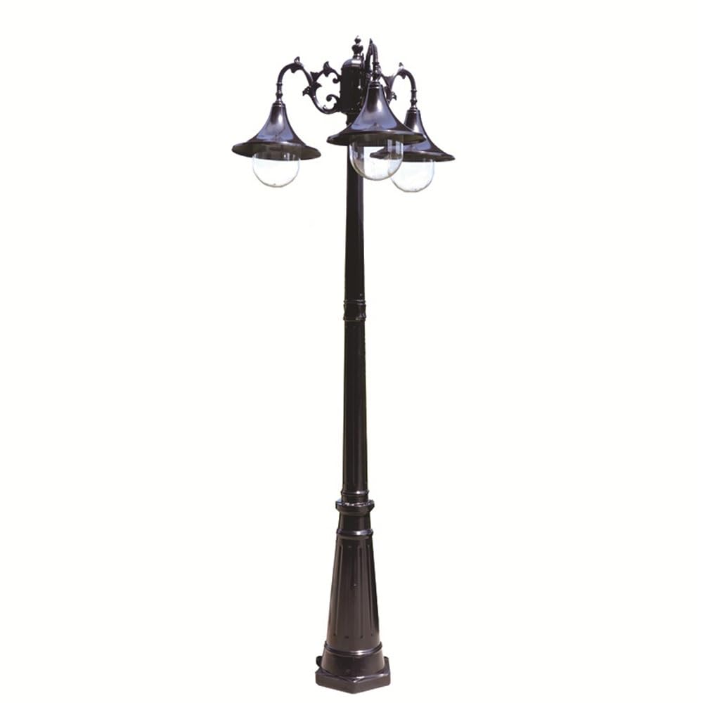 GTHTUHFD 3-Lights Street Lamp, Outdoor Pole Lighting, High Post Light For Yard Garden Patio Lawn Pathway Driveway Front/Door,Black-H:99.2inch/252cm