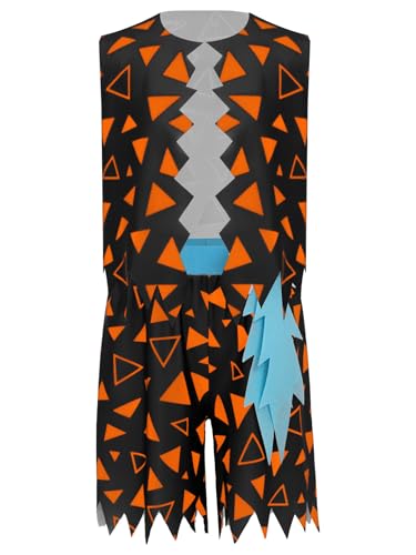 Kids Boys Bam Caveman Clothing History Stone Age Outfits Sleeveless Jagged Trim Vest and Shorts3