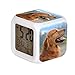 GIAPANO LED Alarma Colock 7 Colores Desk Gadget Alarma Termómetro Digital Cubo de Nochebuena Brillante Cultura Plana Enfoque Fotografía de un Golden Retriever