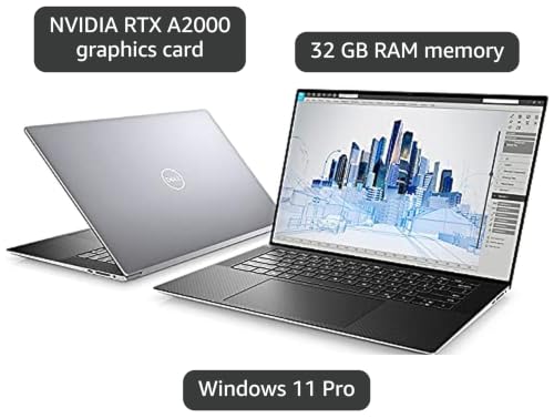 Image of Dell Precision 5560 Workstation Laptop | 15.6 inch 1920x1200 FHD+ | Core i9-11950H - 1TB SSD Hard Drive - 32GB RAM - Nvidia RTX A2000 | 8 cores @ 5 GHz - 4GB GDDR6 Win 11 Pro Silver (Renewed)