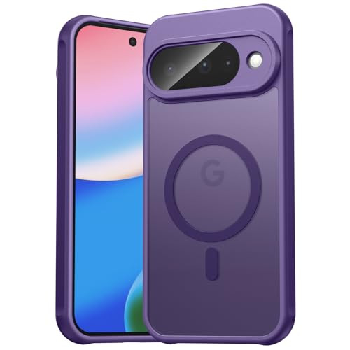 EASDNB für Google Pixel 10 Hülle für Magsafe, Magnetisch Handyhülle für Pixel 10 Hülle, Kameraschutz Stoßfeste Kratzfeste Durchscheinende Schutzhülle für Google 10, Lila