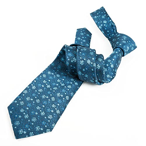 Image of Alizeal Mens 3.15inches Exquisite Floral Tie with Small Flower Printed Pocket Square