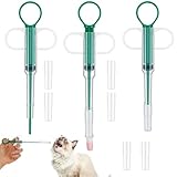 Grevosea 3 Pcs Pet Pill Shooter, Cat Pill Shooter with Soft Tip Pill Popper for Cats Dogs Pill Pusher Feeding Tool Accessories for Small Animals (Green)