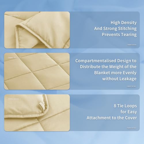 Topcee Weighted Blanket for Adults (15 lbs, 48" x 72") Twin Size Soft Cooling Heavy Blanket Sleeping, Apply to 130-160 lbs Body, Thick Breathable Blanket with Glass Bead, Easy Care