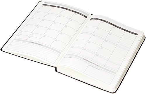 Amazon Basics Hard Cover Daily Planner & Journal - 6 Months, Black - Image 2