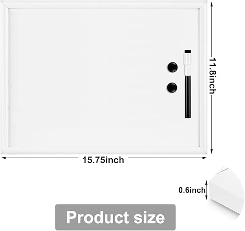 Miniatura 9 de TORASO Pizarra blanca de borrado en seco, pizarra blanca magnética para pared, oficina, escuela, hogar, tablero colgante para