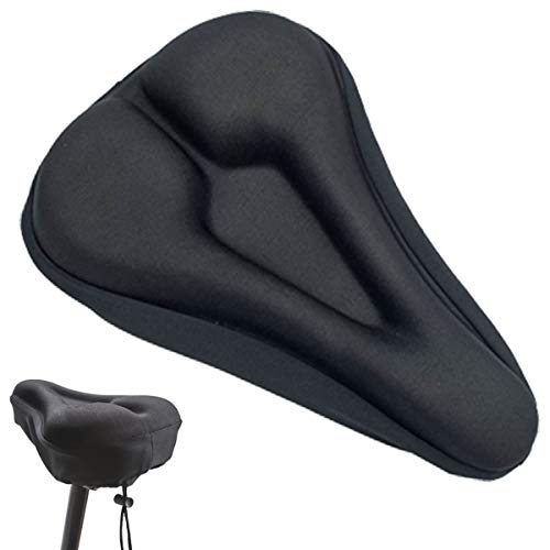 ZONSUSE Funda Sillin Bicicleta,Cubierta Cojín Gel Sílice,Cubre Sillín Bicicleta Gel con Cuerda Ajustable,Funda Asiento Bicicleta Suave Adecuado para la Mayoría Monturas Universal