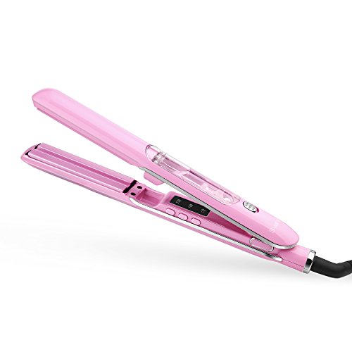 SweetLF Professional Steam Hair Straightener Flat Iron Hair Straightening with Water Tank Anti Static Anti Scald Detangling Hair Styler Hair Iron with Adjustable Temperature, Pink (SW-87US, pink)