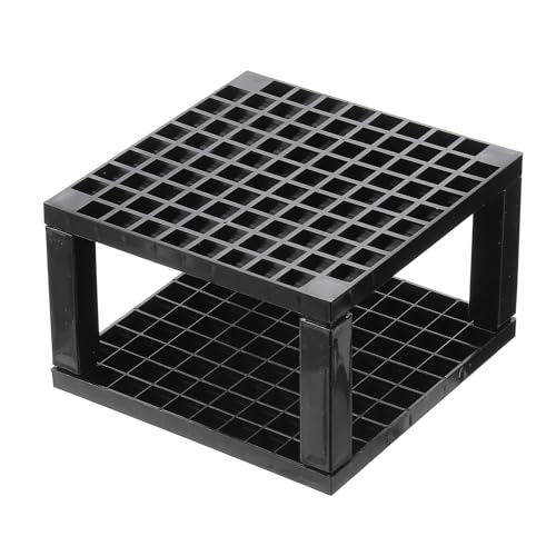 Image of PATIKIL 1pcs Paint Brush Holder, Paint Brush Storage Organizer 96 Holes Plastic Paint Storage Desk Stand Square for Artist Desk Makeup Pencil, Black