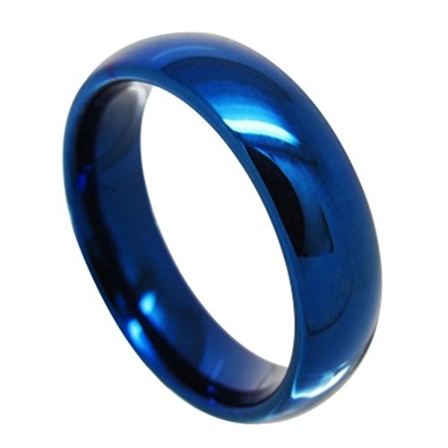 2mm-8mm Tungsten Carbide Ring Blue Dome Mens Womens Wedding Band Fashion Jewelry High Polished Size 6.5 4mm