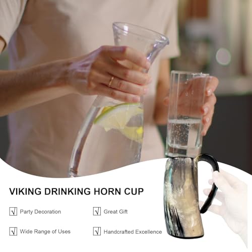 Taza vikinga de cuerno natural para tus noches de cerveza y cenas rústicas 4