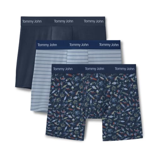 Image of Tommy John Men's Luxe Modal 6 inch Mid-Length Boxer Brief Underwear 3-Pack
