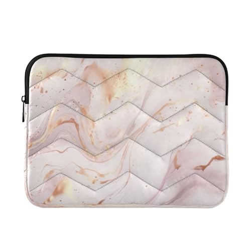 Funda para laptop abstracta rosa dorado mármol 13-14" miniatura 1