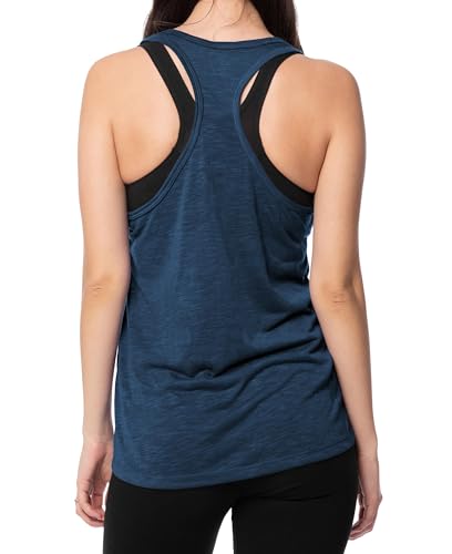 Image of Sexy Basics Women's Everyday Flowy Burnout Slub Racer Back Tanks | Active Workout Tops | Multi Packs & Colors
