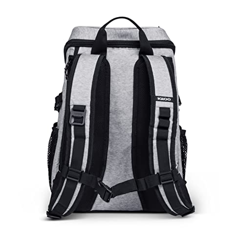 Igloo Gizmo MaxCold 30-Can Backpack Cooler, Gray | Padded straps with a sternum strap, a deep insulated front pocket and a padded back pocket for a tablet or book - image 4