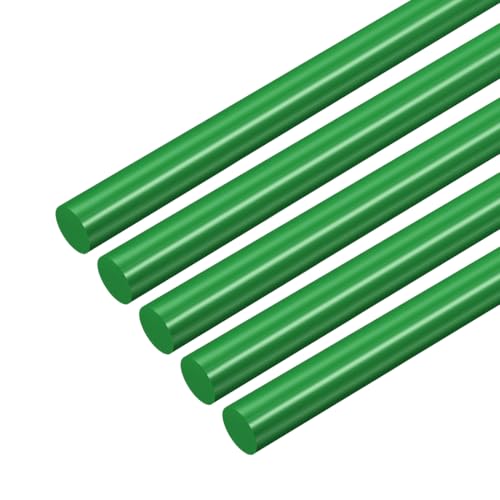 Image of uxcell 5 Pcs Green Plastic Rods 2.5 x 250mm ABS Styrene Round Stick Round Solid Bar DIY Model for DIY Toys Building Making Architectural Model Making