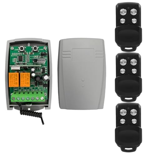 Koolenry Receptor de Puerta de Garaje Tuya WiFi 7-32 V, 4 Canales, 433,92 MHz, Control Remoto Universal con Código de Desplazamiento Fijo