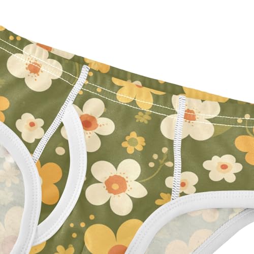 Retro Green Floral Baby Boys Cotton Kids Underwear Cute Undies4