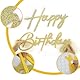 MASTRON Happy Birthday-Schild für Hintergrund – Glitzer-Filz, Happy Birthday-Buchstabenschild für Ballonbogen (Gold)